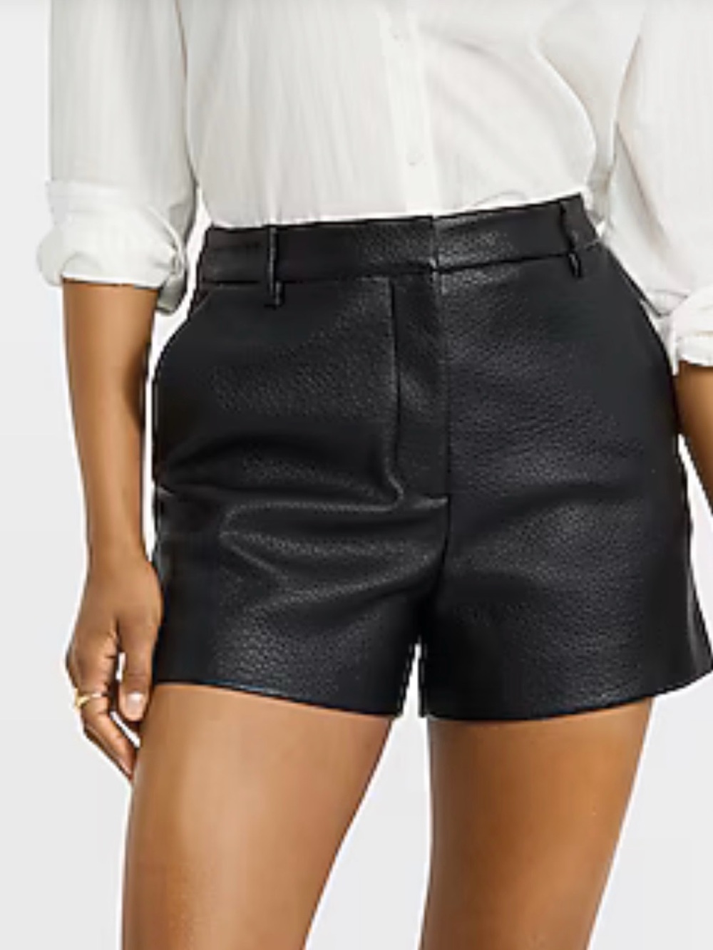 Black EXPRESS Editor Faux Leather High-Waist Women’s Shorts